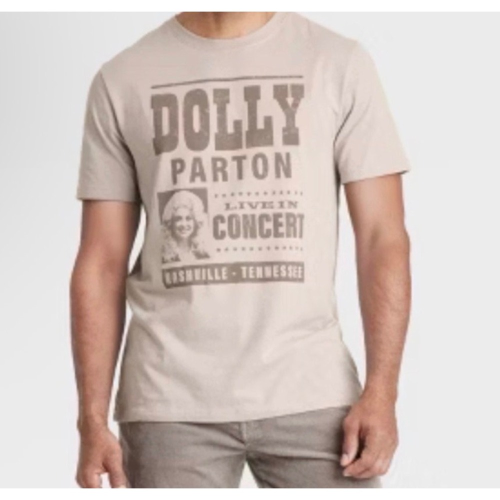Dolly Parton Live In Concert Nashville Graphic T-Shirt Tan Mens XXL NWT